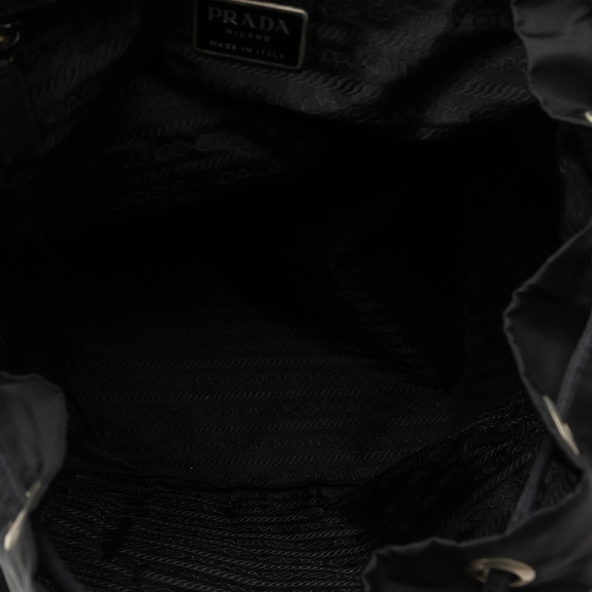 Pre-Owned Authenticated Prada Tessuto Backpack Nylon Fabric Black Unisex (Fair)