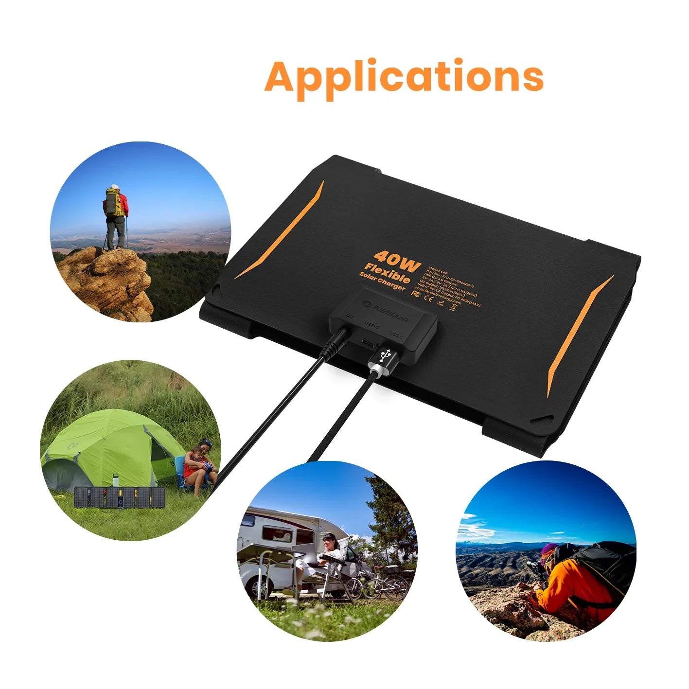 30W Flexible Monocrystalline Foldable Solar Charger