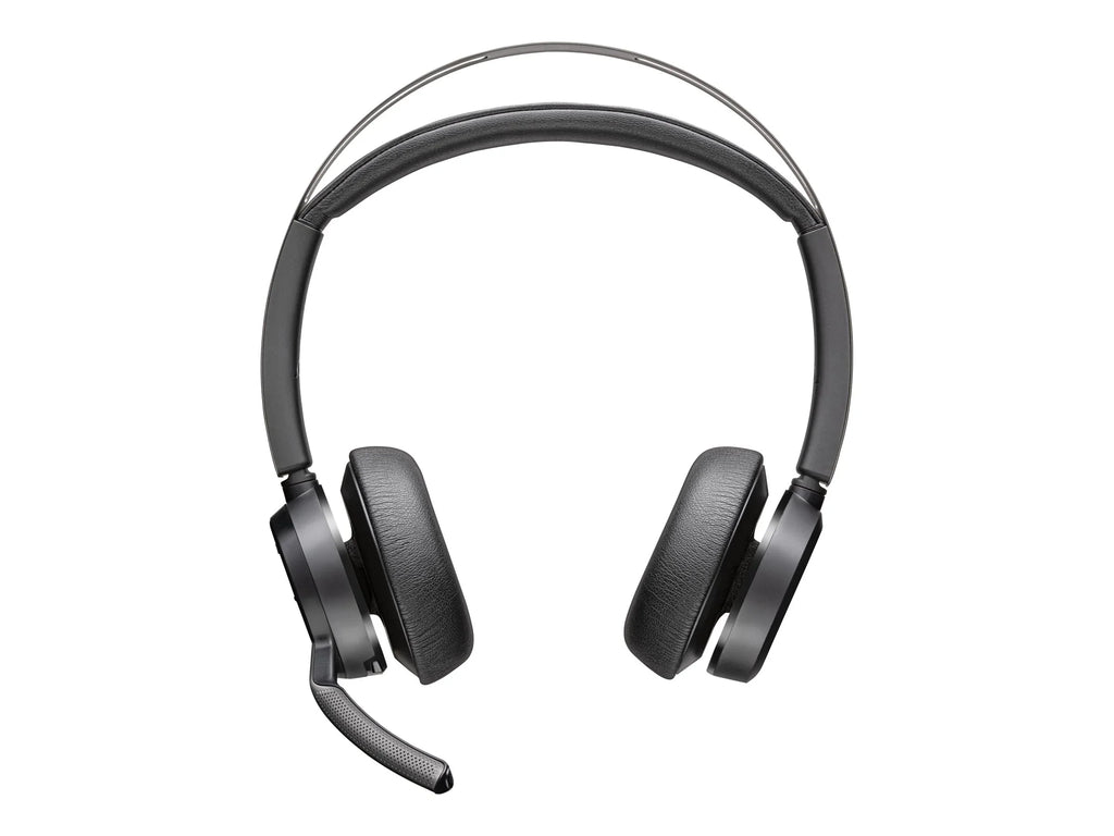 Poly Voyager Focus 2 - Headset  - Siri, Google Assistant - Stereo -  Type  - Wired/Wireless - Bluetooth - 164 ft - 20 Hz - 20 kHz - On-ear, Over-the-head - Binaural - Ear-cup -  Tech...