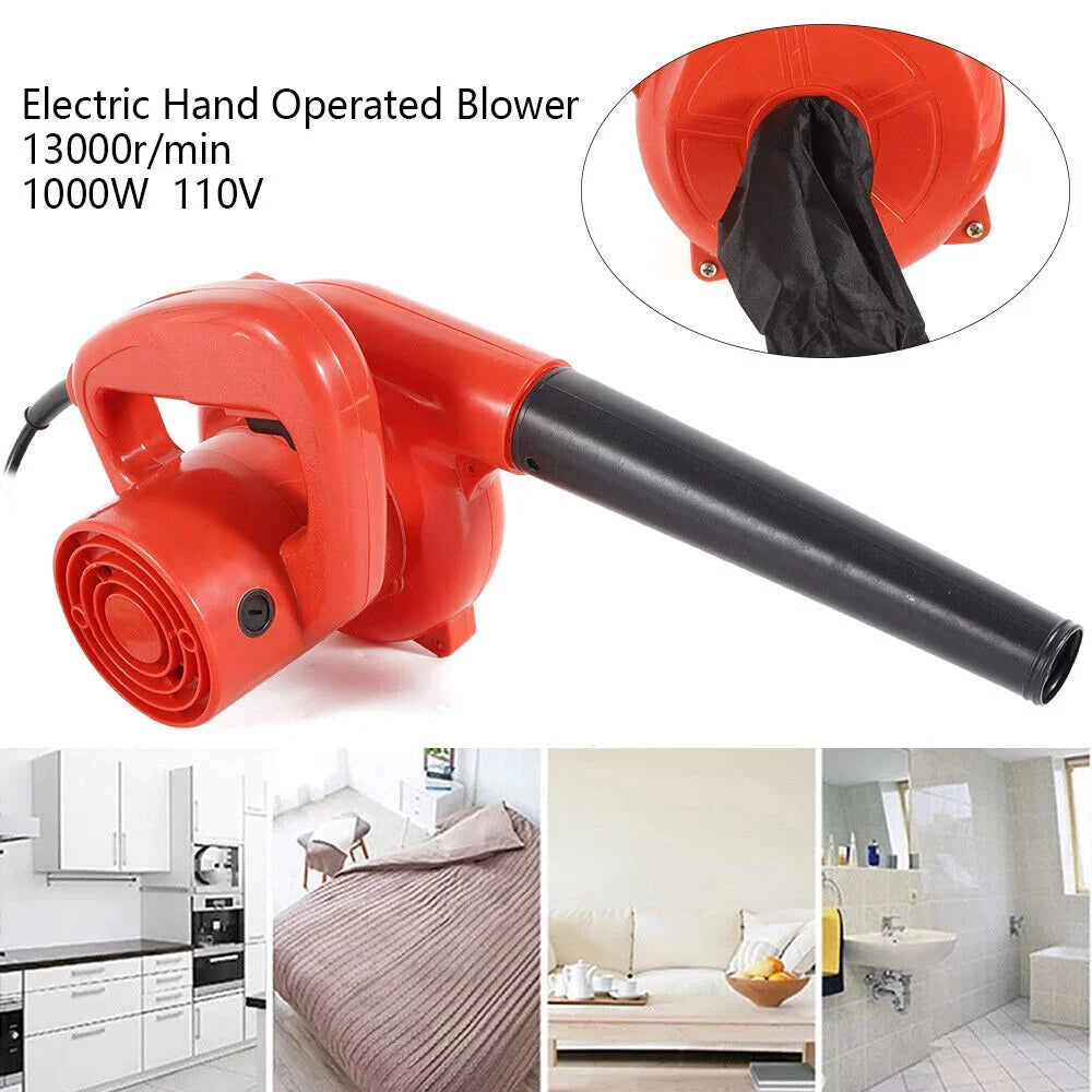 ZhdnBhnos 1000W 110V Electric Handheld Air Blower Mini Portable Vacuum Dust Removal Cleaner Computer Cleaning Machine 13000r/min