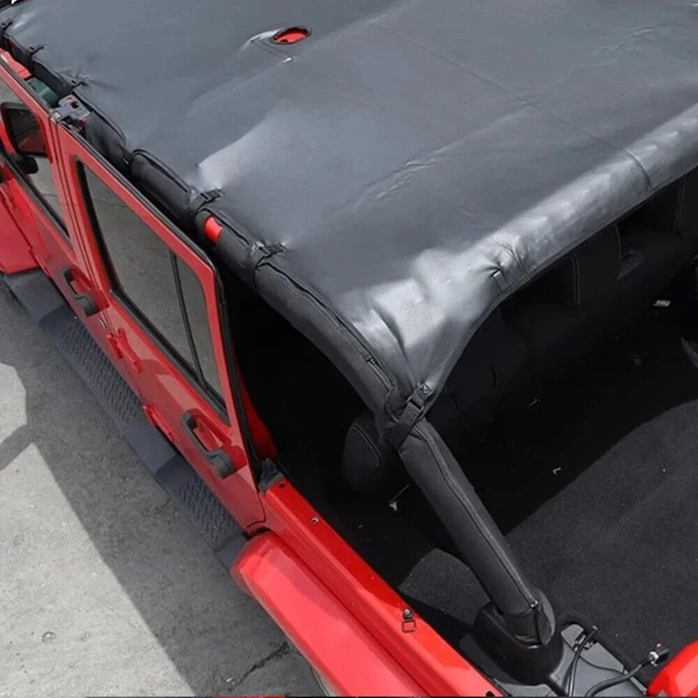 Enjoy Comfort and Sun Protection with Leather Top Sunshade for Jeep Wrangler   07-18 - Easy Installation