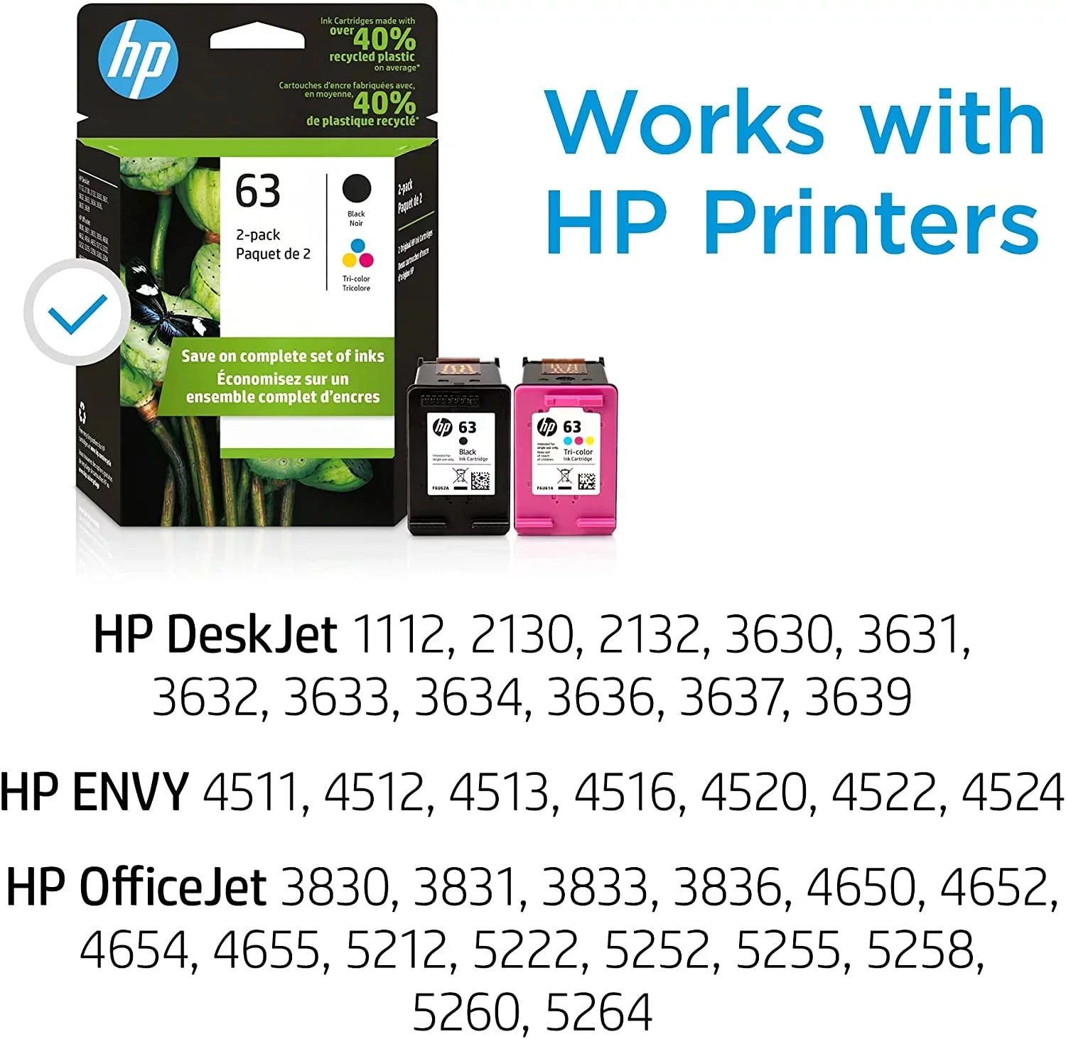 63 Black and Color Ink Cartridges (‎#140) Combo
