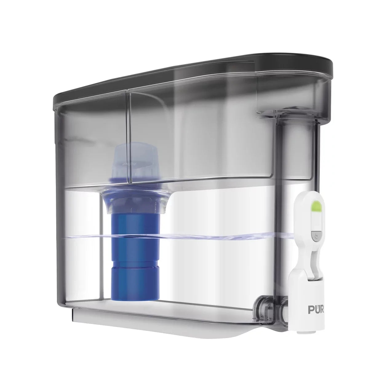 30-Cup Water Filter Dispenser System,  15.3" x  10.1" x  5.3", Smoke,