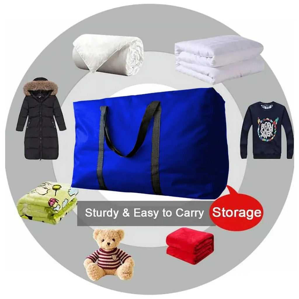 Sherry Extra Large Storage Bags Heavy Duty Moving Bags, Backpack Straps Strong Handles & Zippers，Alternative to Moving Boxes, Packing & Moving Supplies, Blue（4 Pack）