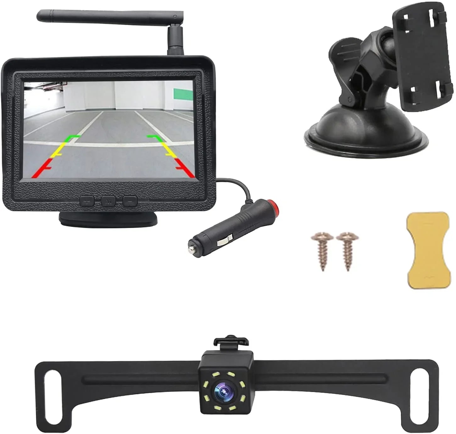 '-Qtech Wireless Backup Camera for Car, Waterproof Night Vision 170 Rear View Camera with 4.3""  Monitor for Truck,