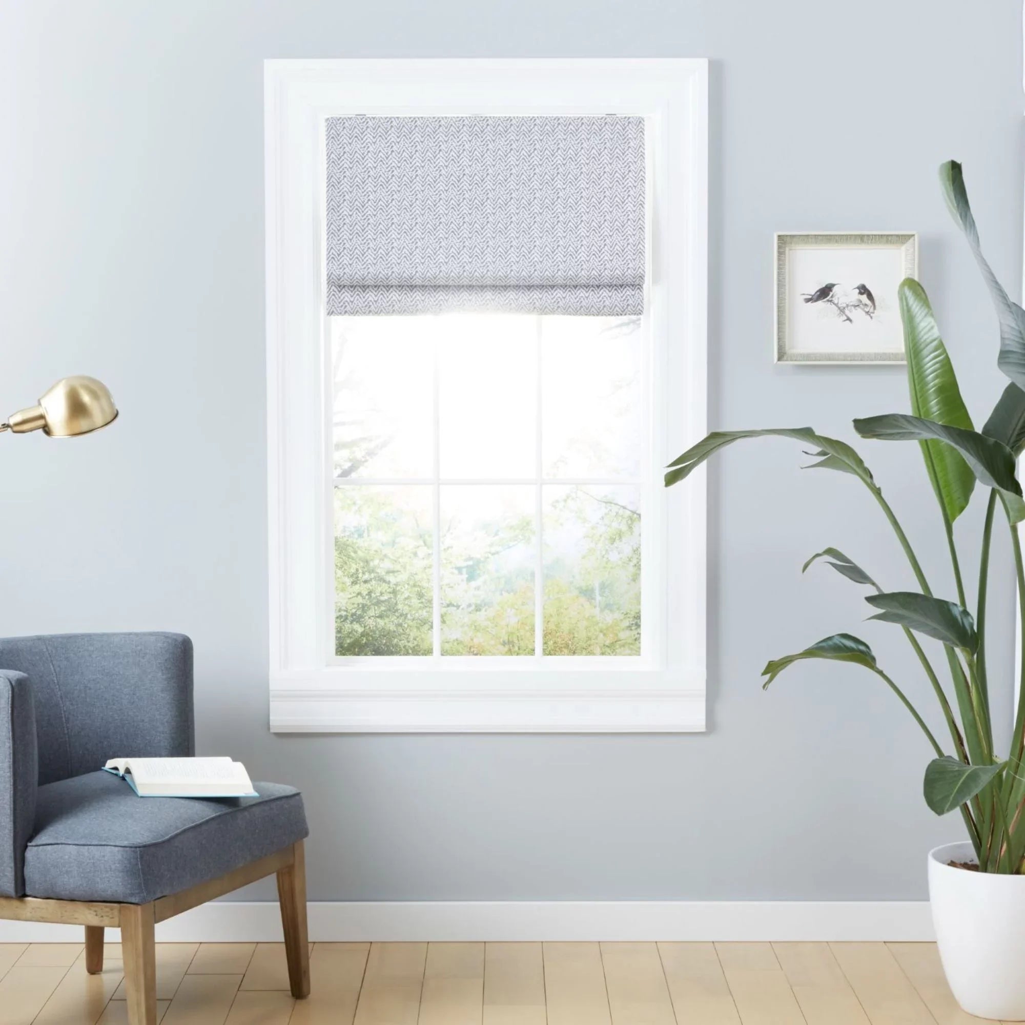 Exclusive Home Esme Total Blackout Roman Shade, 23"x64", Dark Grey