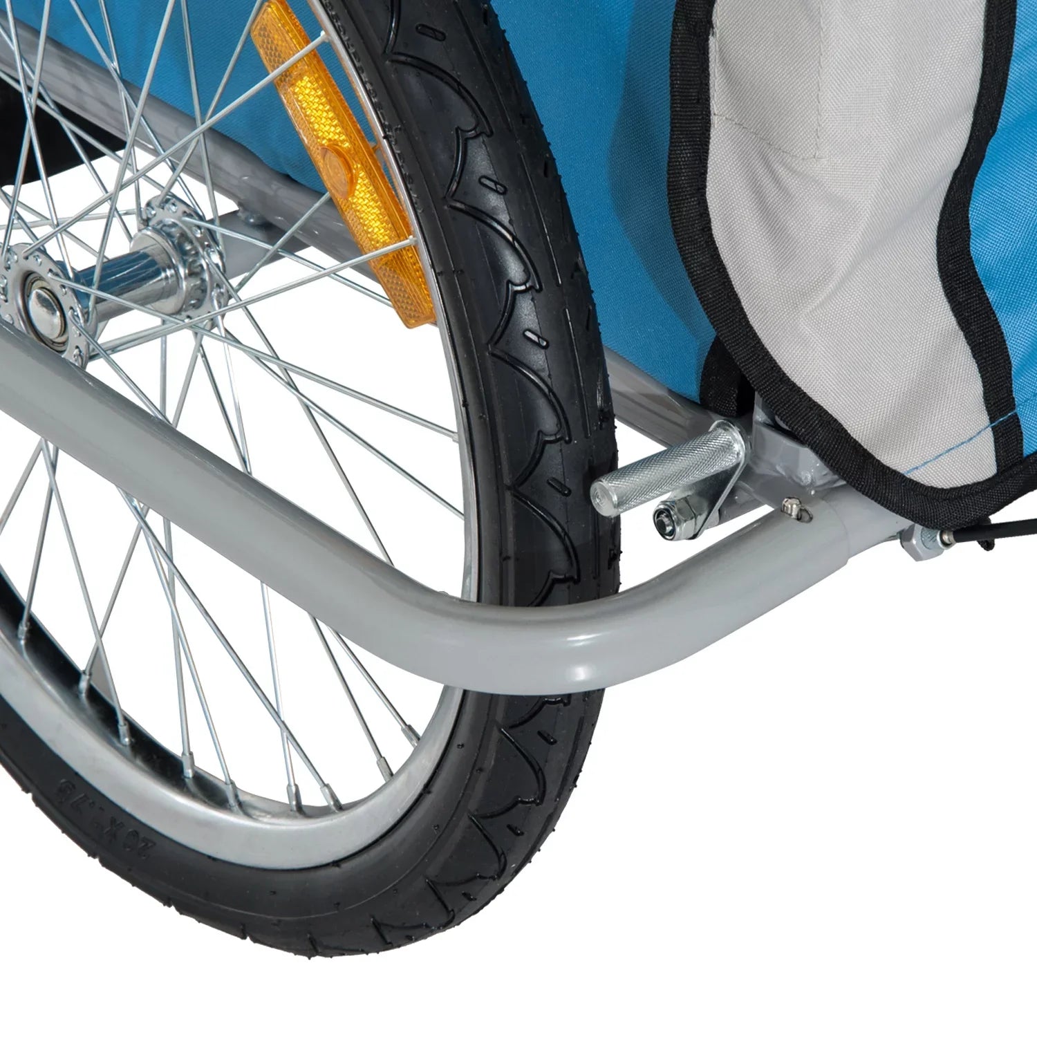 Aosom Elite 2-In-1 Double Child Two-Wheel Bicycle Cargo Trailer And Jogger With 2 Safety Harnesses - Blue