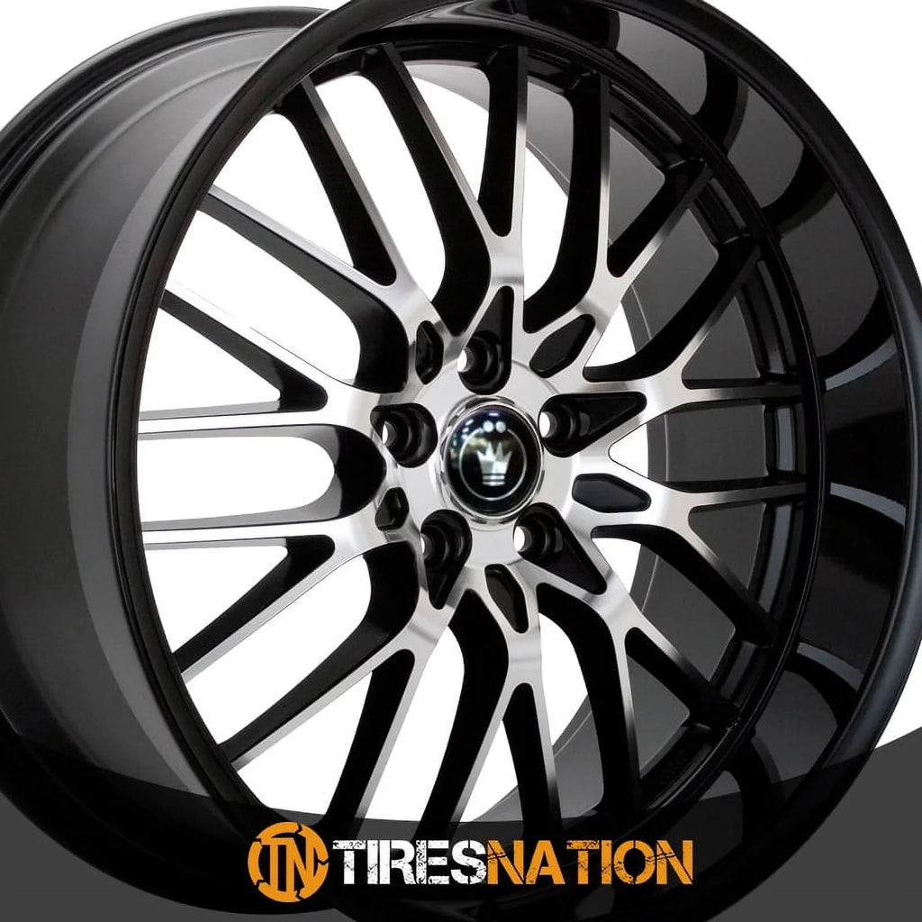 Konig 16MB Lace 17x8 5x112 +45et Gloss Black With Machined Face Wheel