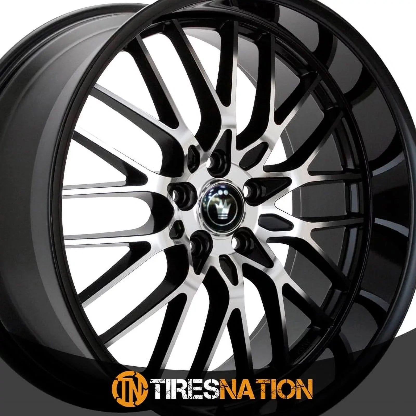 Konig 16MB Lace 17x8 5x112 +45et Gloss Black With Machined Face Wheel