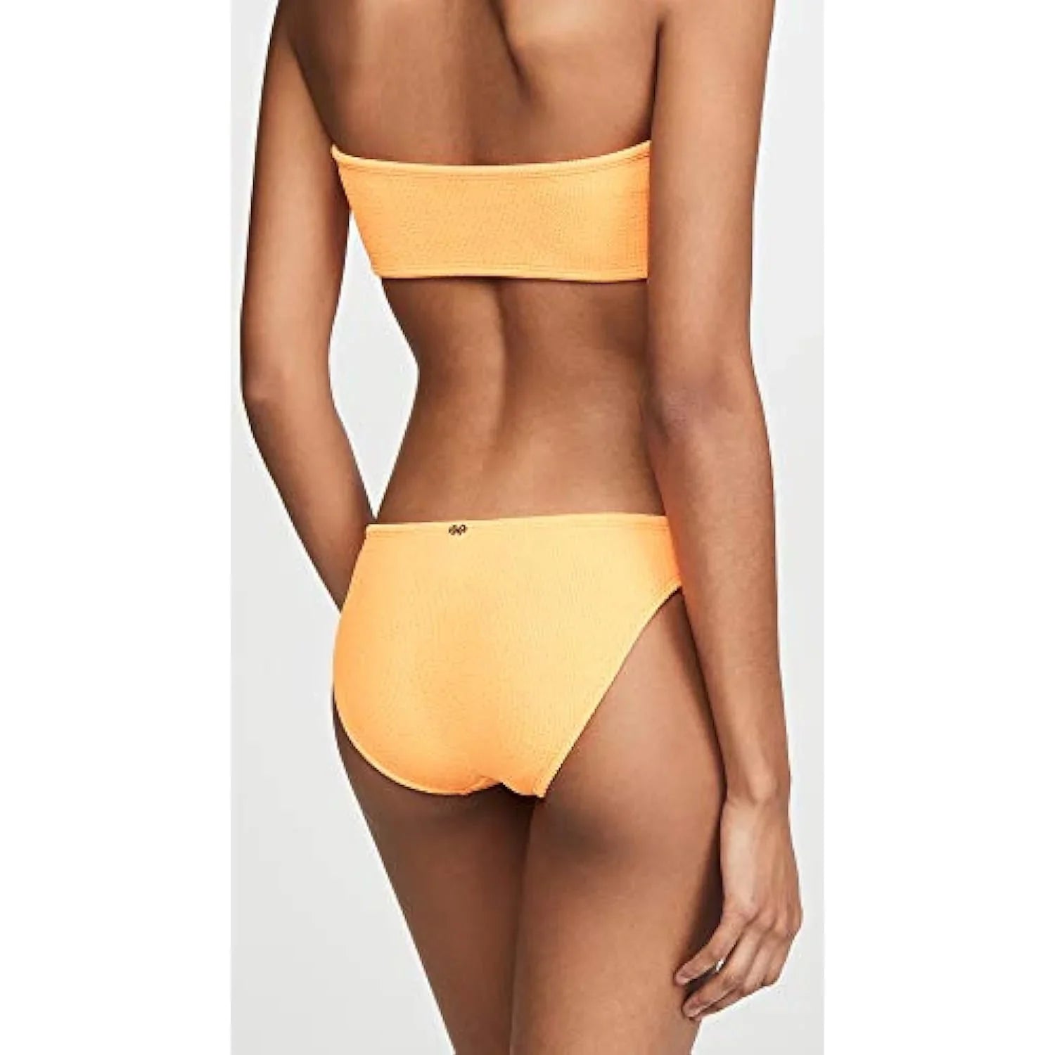 PilyQ Womens Textured Low-Rise Swim Bottom Separates Orange