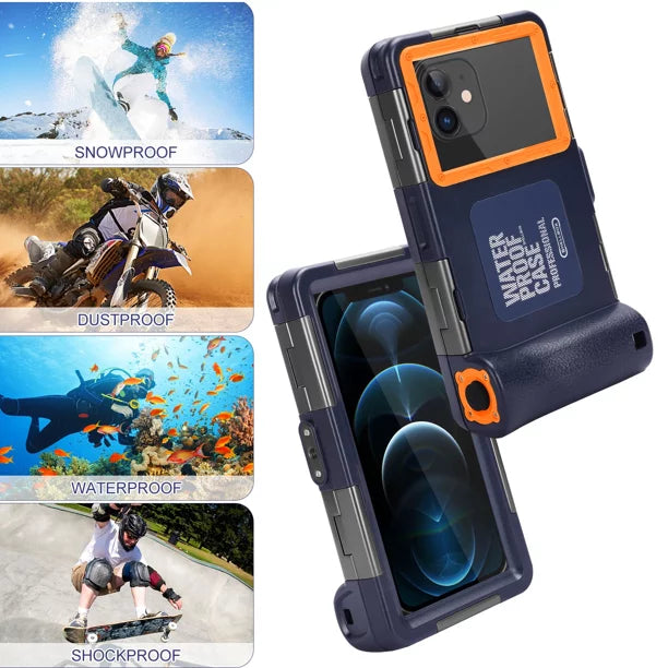 UrbanX Professional [15m/50ft] Swimming Diving Surfing Snorkeling Photo Video Waterproof Protective Case Underwater Housing for Infinix Hot 5 And all Phones Up to 6.9 Inch  with Lanyard