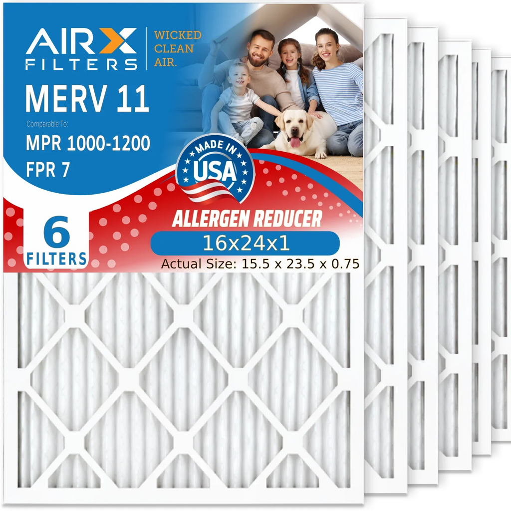 16x24x1 Air Filter  11 Comparable to  1000,  1200 &  7 Electrostatic Pleated Air Conditioner Filter 6 Pack  Premium  Made 16x24x1 Furnace Filters by     .
