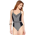 Gottex Women's Swimwear Costa Brava  Neck One Piece Swimsuit (10) Black/White