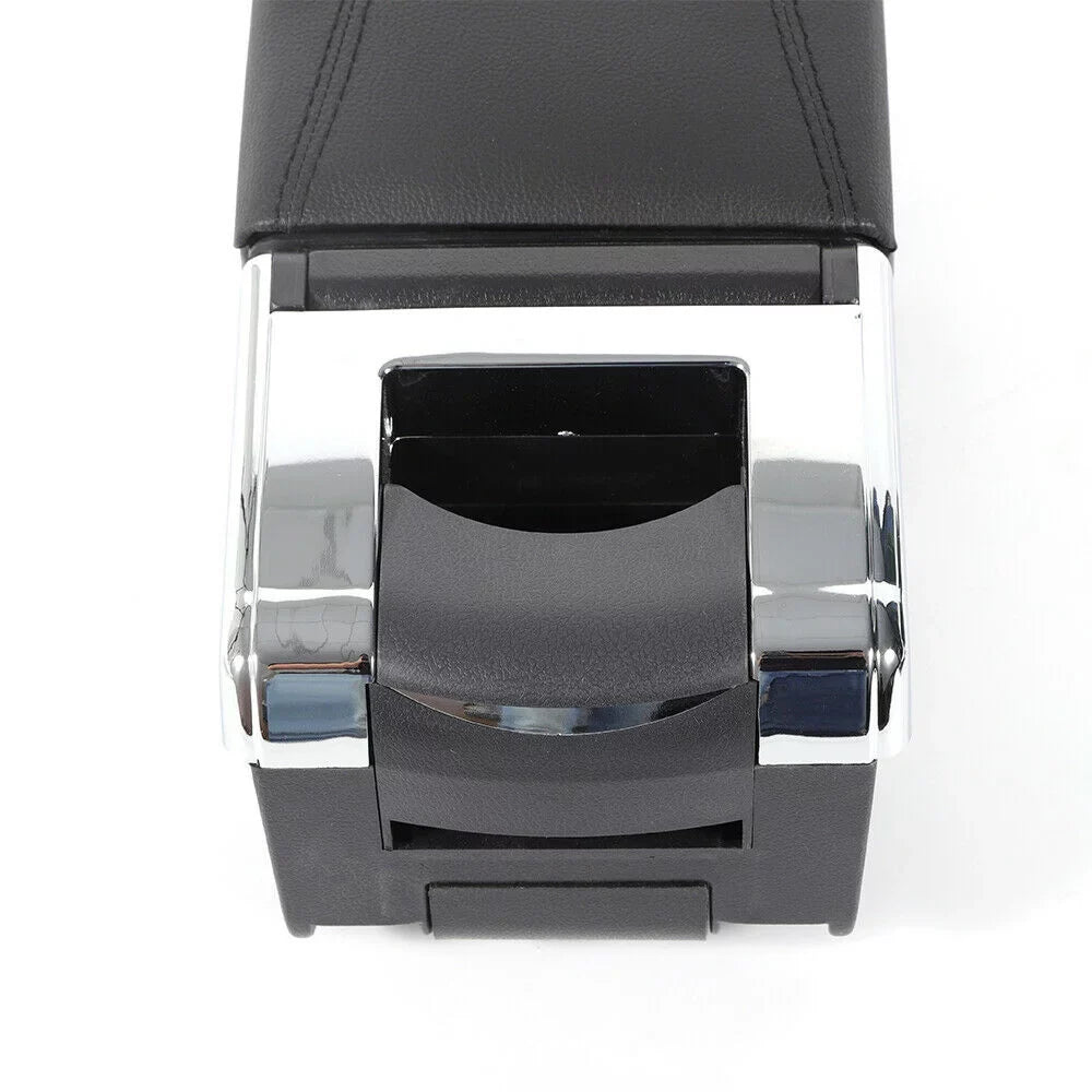 Black Leather Center Console Storage Box Rotatable Car Center Console Armrest Box for Nissan Versa Tiida Latio 2007-2011
