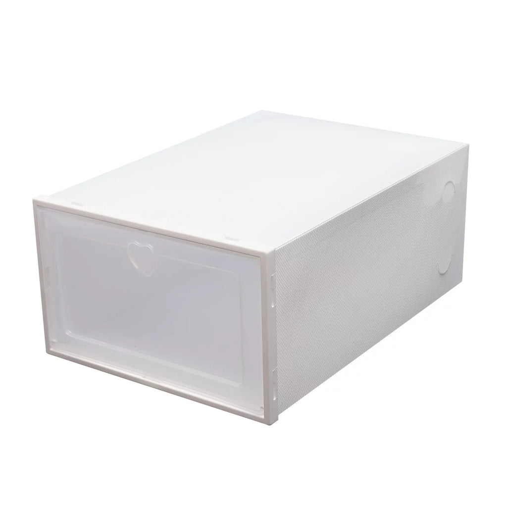 Loyalheartdy 20Pcs Foldable Flip Shoe Storage Boxes Stackable Drawer Shoe Box Plastic Clamshell Container Organizer Case Clear