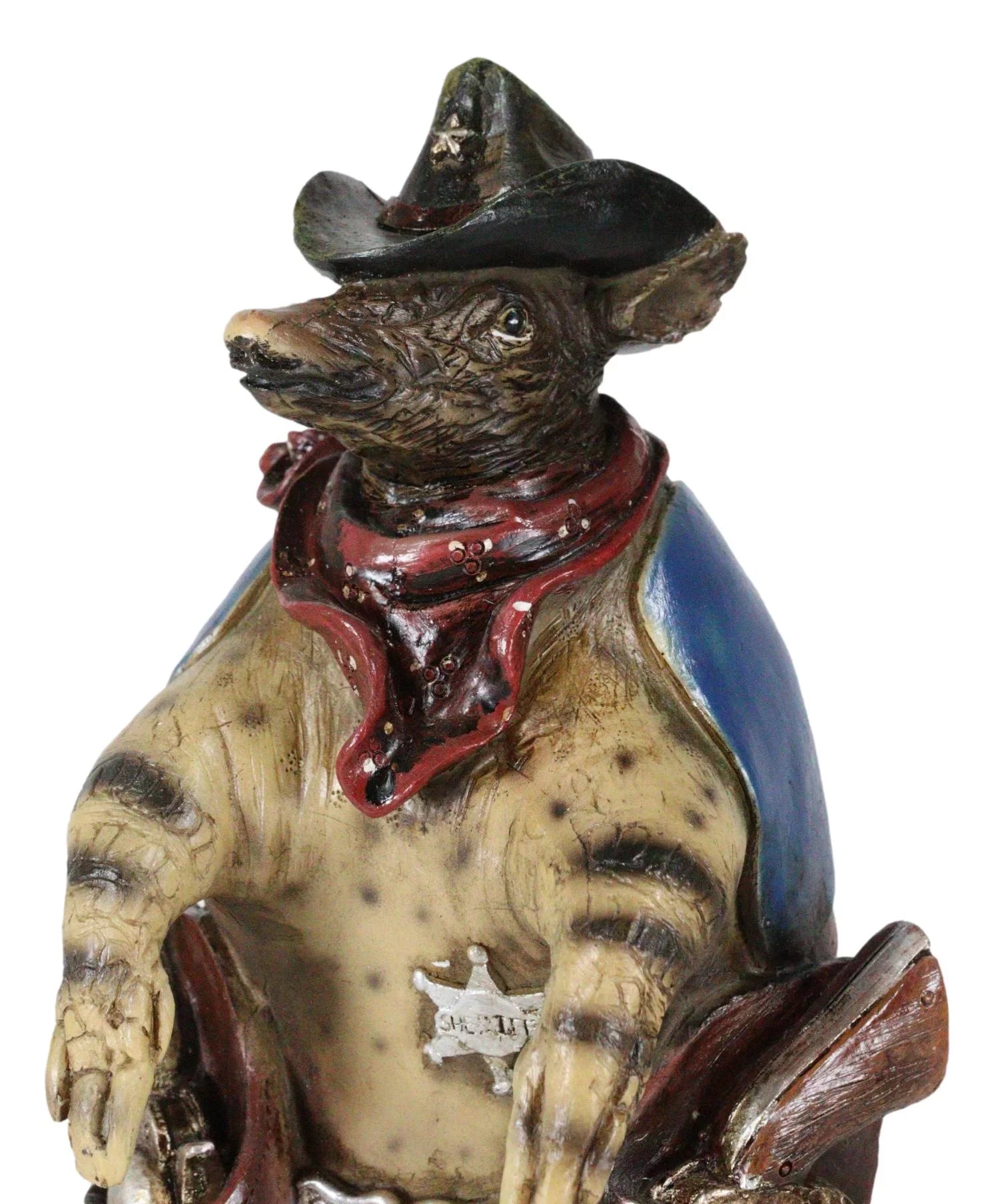 Western Rustic Texas Sherriff Cowboy Texan Armadillo Big Guns And Boots Figurine