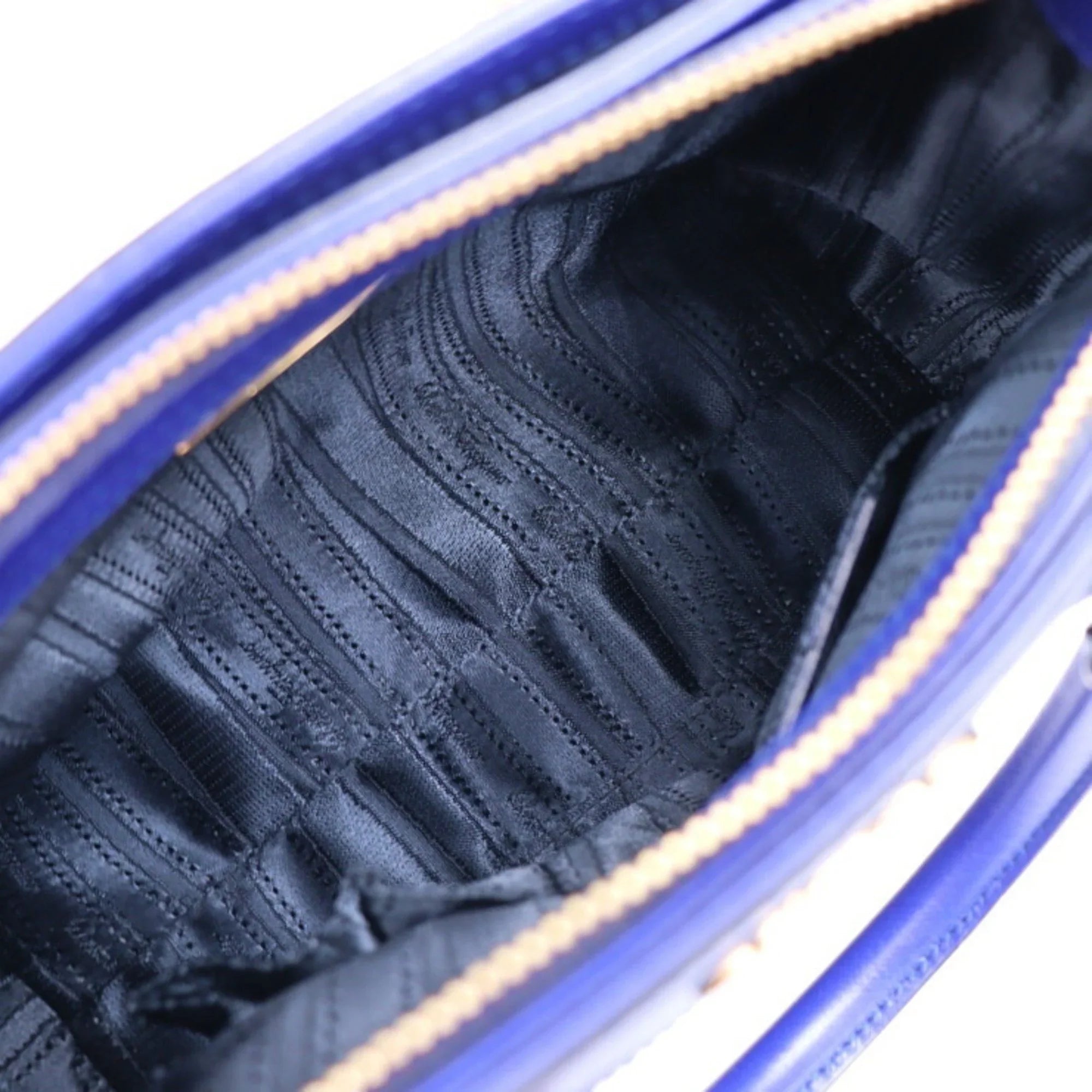 Pre-Owned Salvatore Ferragamo Gancini handbag 21E428 leather blue 2WAY gold hardware (Good)