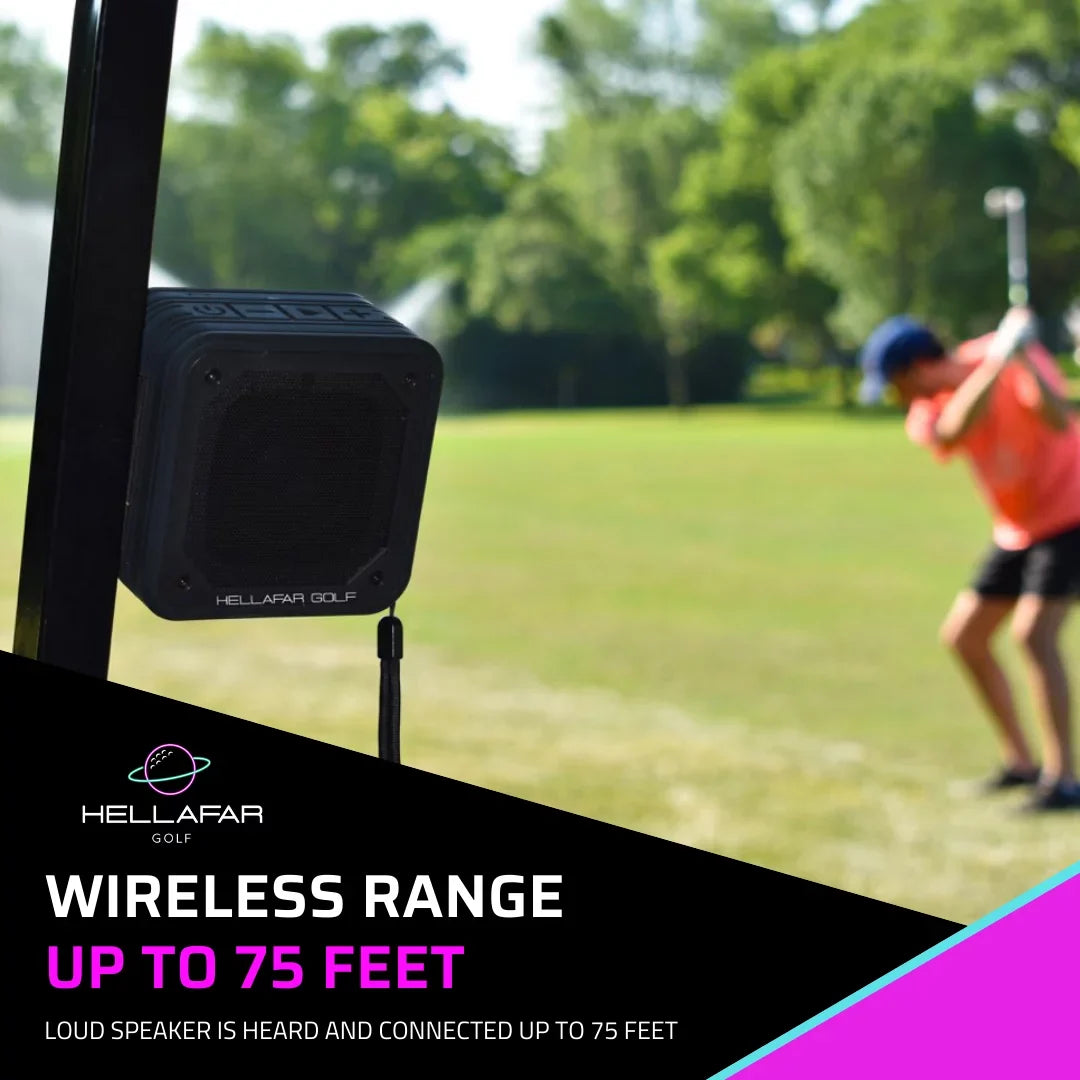Hellafar Golf Speaker - Golf Cart Bluetooth Speaker, Magnetic Mounting System,  Waterproof, Black