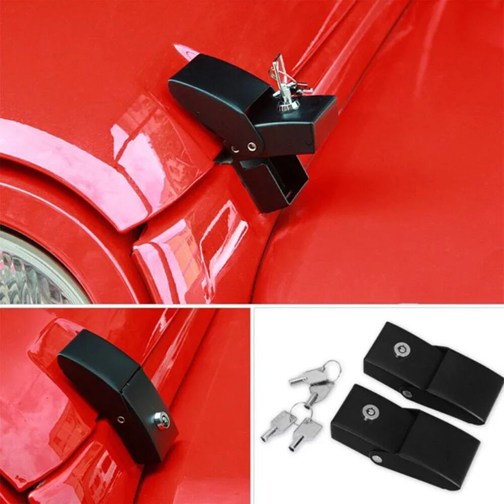 Jahy2Tech Locking Hood Latch Pins Kit for Jeep Wrangler   - Strong & Stylish - Easy Installation - High-Quality Materials