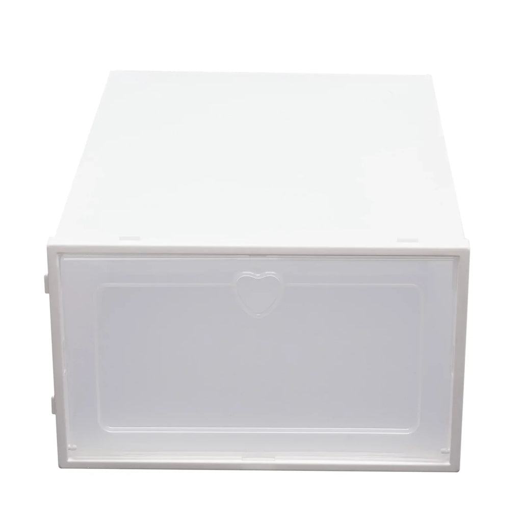 Loyalheartdy 20Pcs Foldable Flip Shoe Storage Boxes Stackable Drawer Shoe Box Plastic Clamshell Container Organizer Case Clear