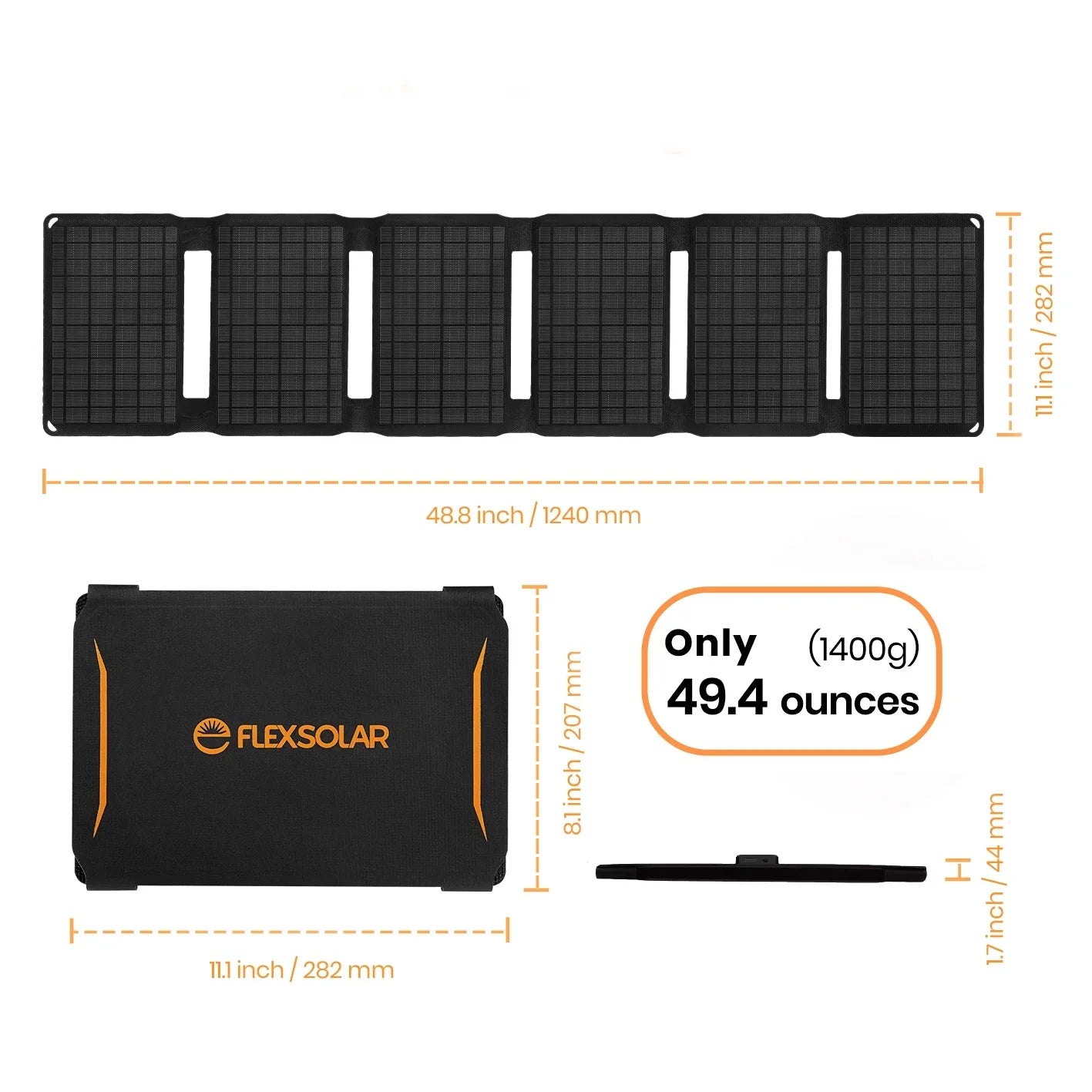 30W Flexible Monocrystalline Foldable Solar Charger