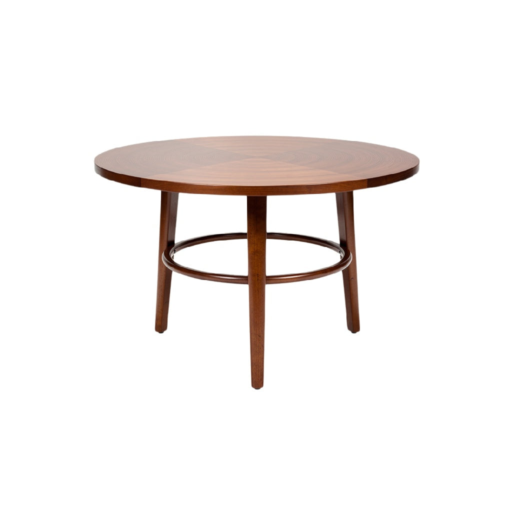 Mid-Century Modern Round Wooden Dining Table with Legs