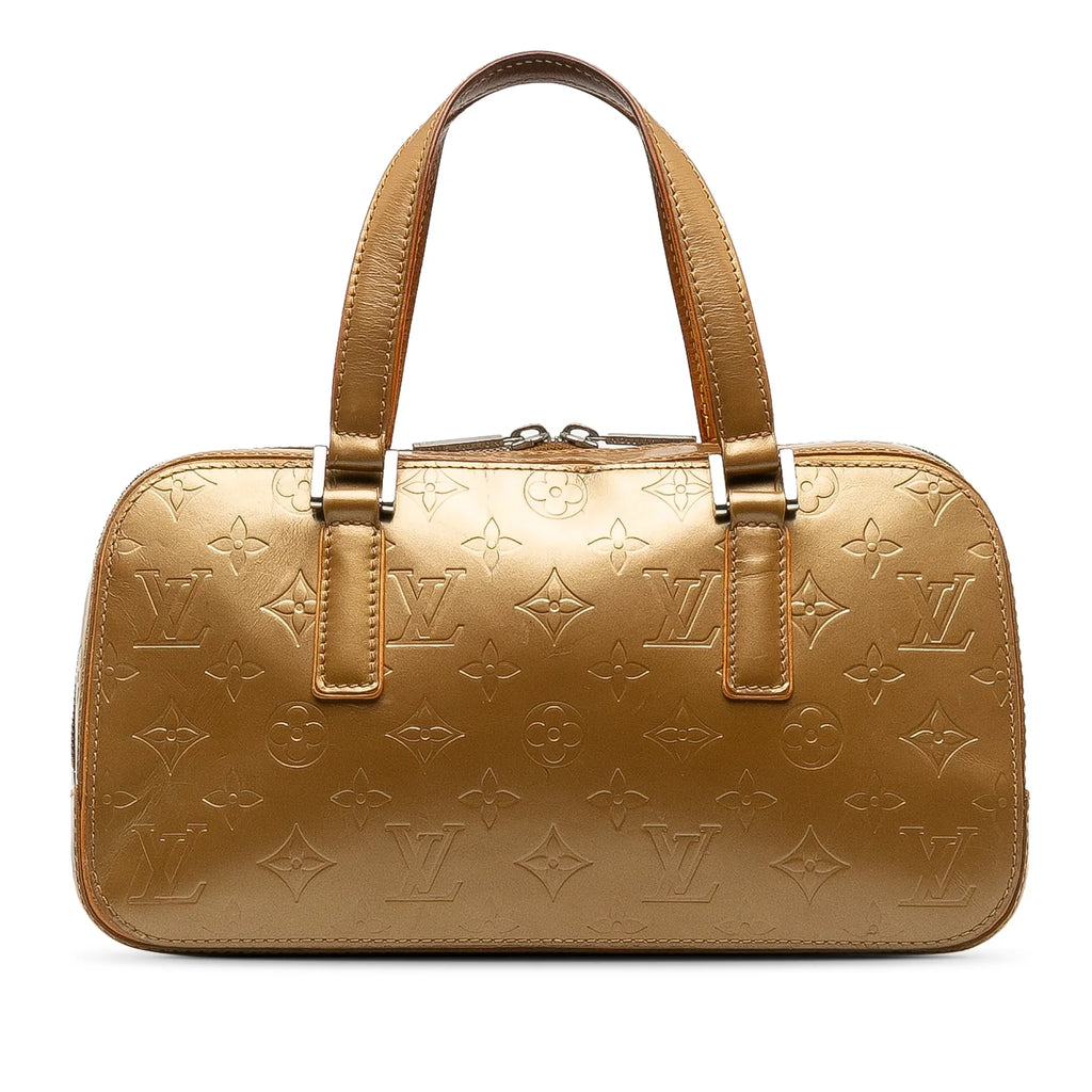 Pre-Owned Authenticated Louis Vuitton Monogram Mat Shelton Calf Leather Brown Handbag Top HandleBag Unisex (Good)
