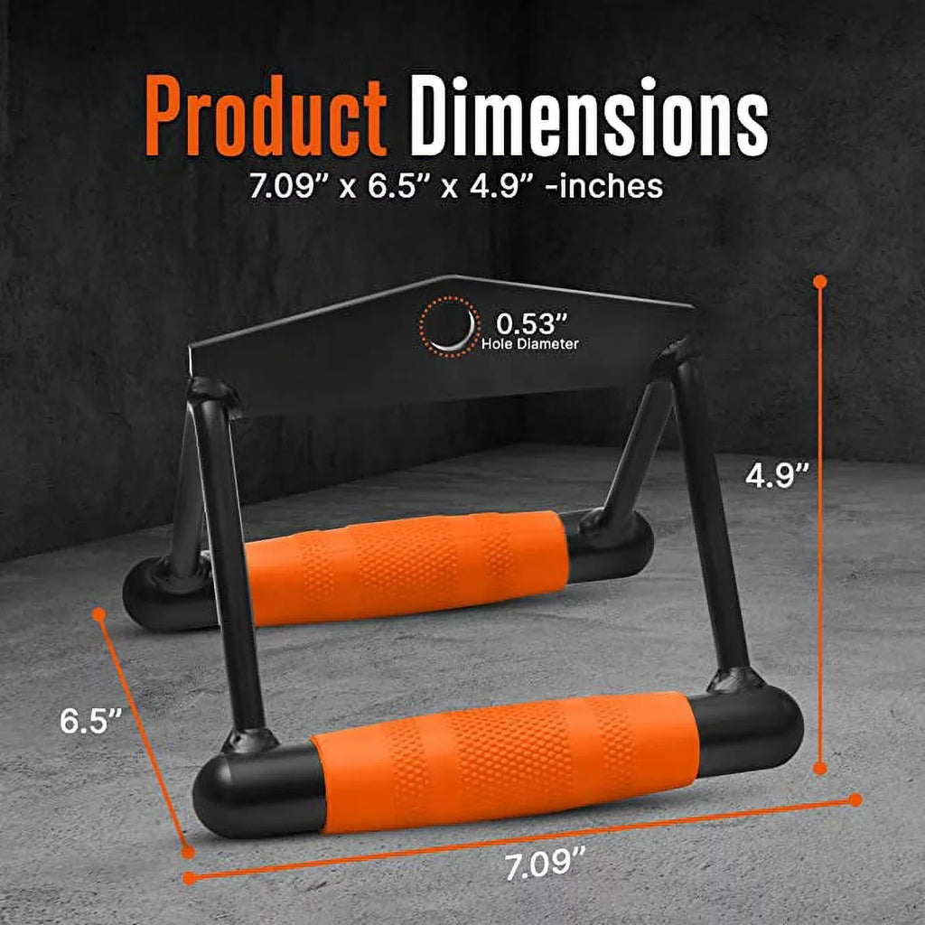 Double  Row Handle - Non Slip Handle Cable Attachment for Weight Workout with 360 Degree Rotational Knuckle, Great for Seated Row Exercises, Fit Nicely for All Cable Machine Systems