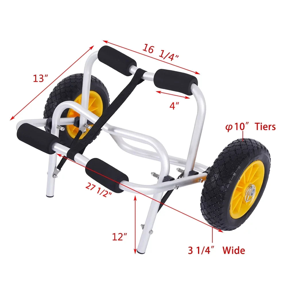 Ktaxon Aluminum Alloy Canoeing Trailer Cart Kayak Dolly Boat Canoe Trolley with Wheels