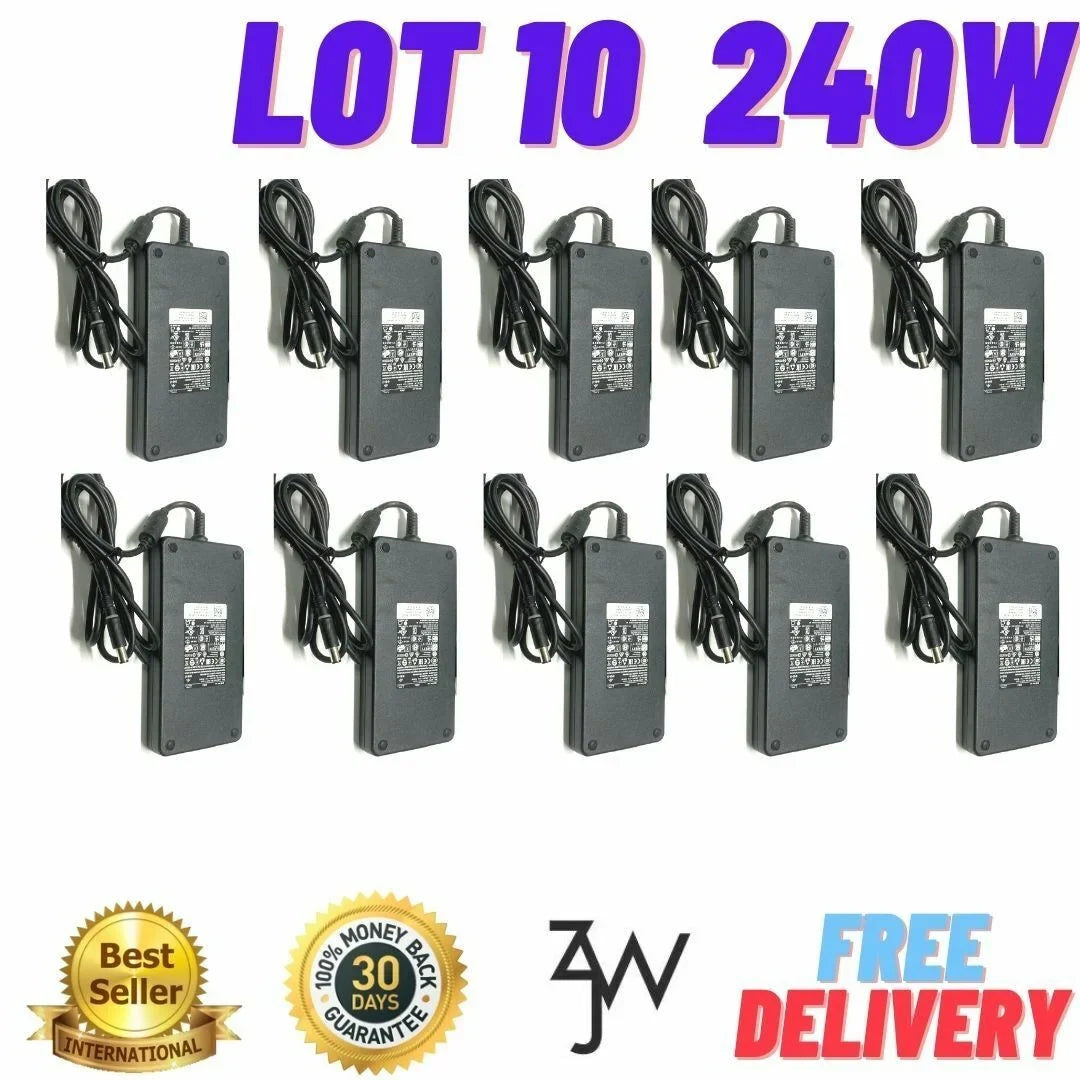 Lot of 10 Dell 240W 19.5v 12.3a  Adapter 17    laptop charger