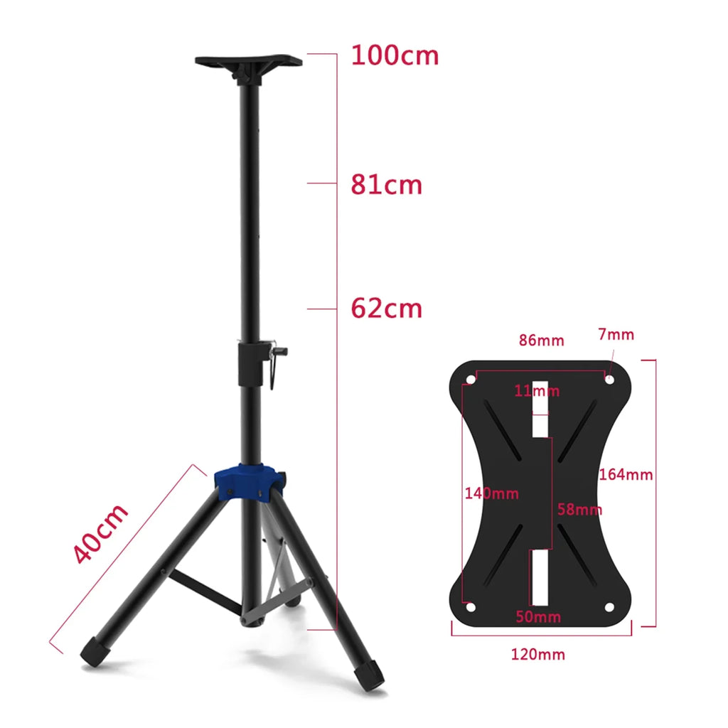 Bisofice Speaker Stand for Studio Speaker, Adjustable Height Tripod Stand with Non slip Base, Heavy Duty Bracket for Surround Sound Performance