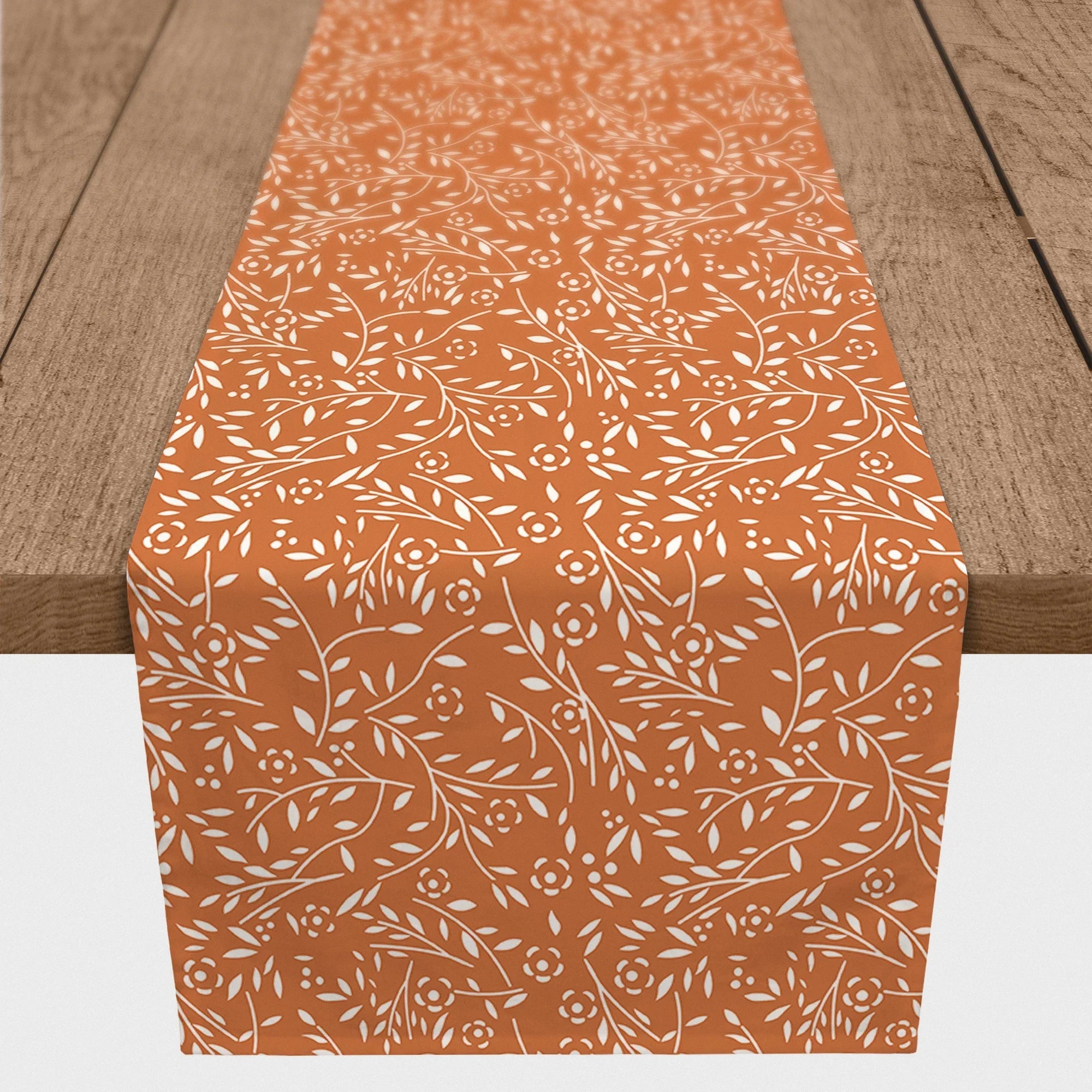 Creative Products Delicate Floral Pattern Orange 16x72 Poly Twill Table Runner