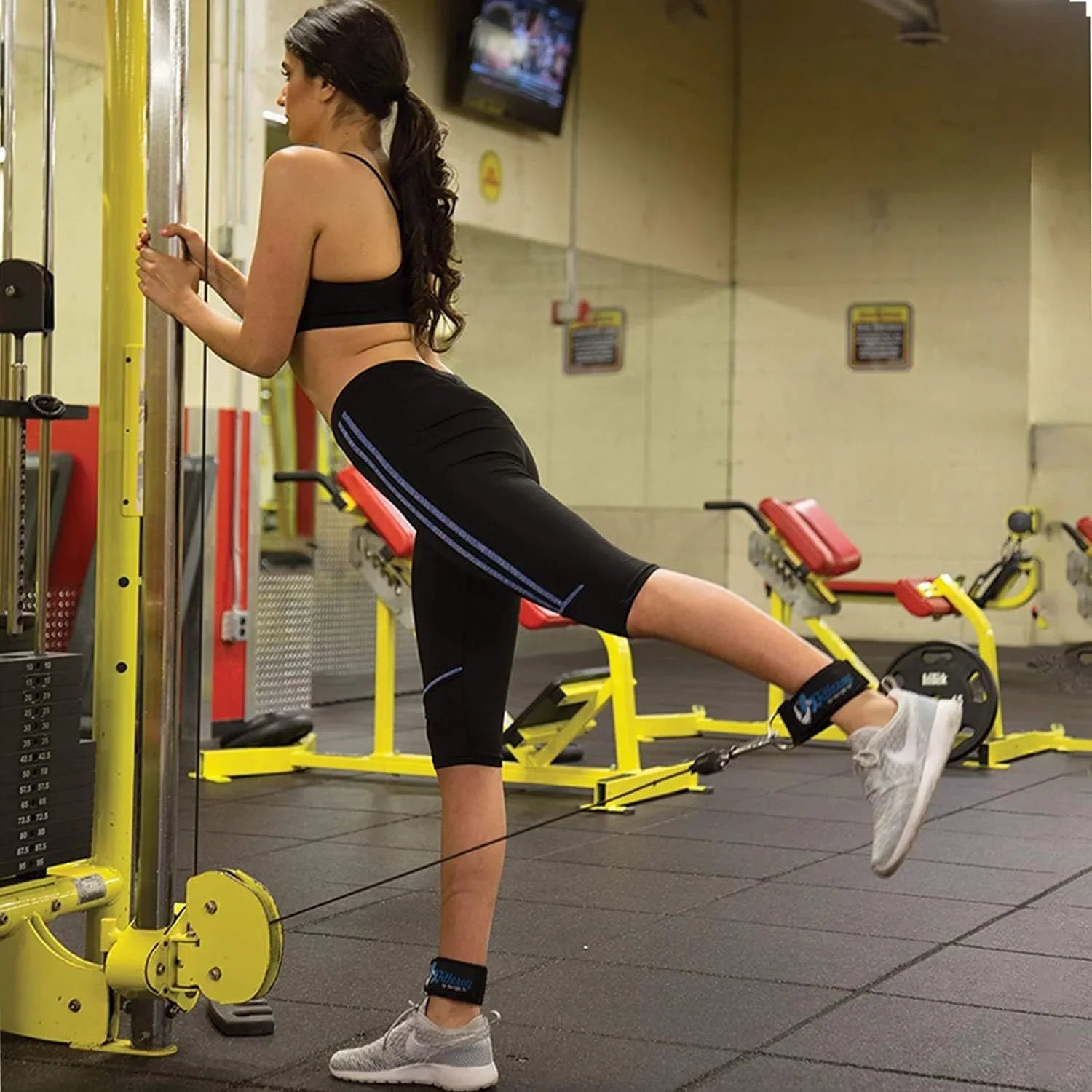 Gym Ankle Strap For Cable Machine - Exercise And Fitness Workout Strap With Neoprene Padding Attachments For  Pull Down Machine, Cable Home Gym And Resistance Bands