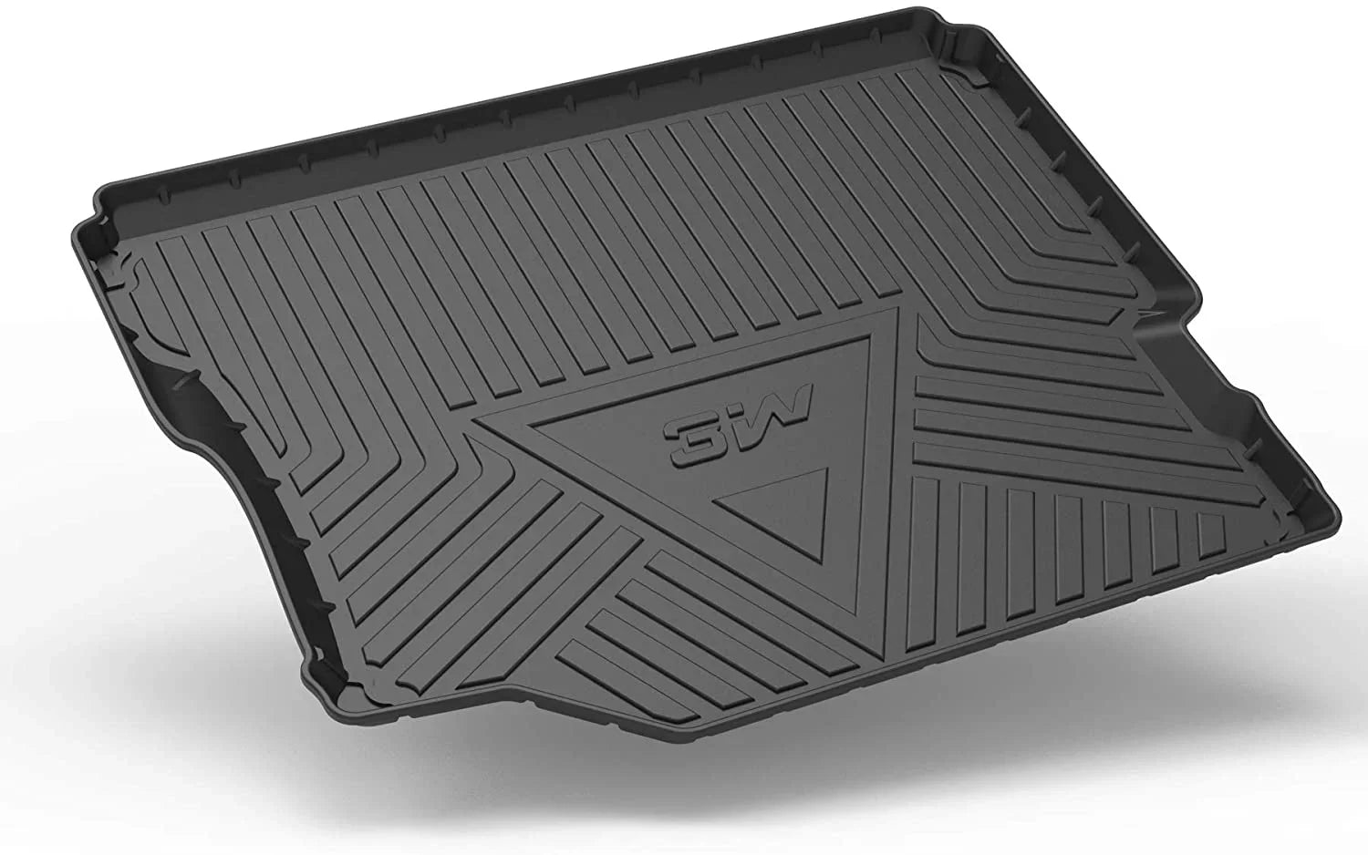 3W Cargo Liner for Jeep Wrangler  2018 2019 2020 2021 with subwoofer All Weather Trunk Mat for  Unlimited 4-Door (Not for ), Black