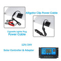 Nebublu 18V 25W Monocrystalline Solar Panel Kit with 12/24V 100A  Solar Controller, Dual  Cellphone Recharger, Waterproof Charging Plate for  Marine