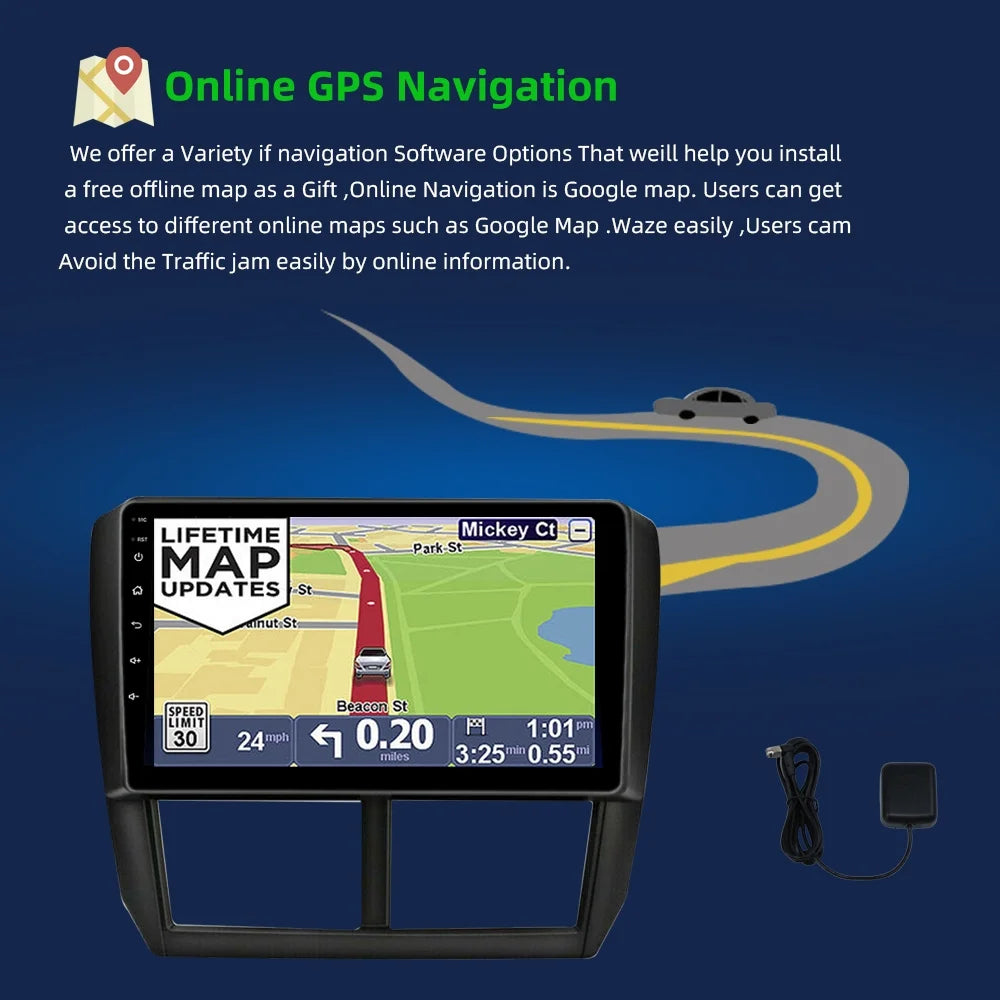 Navigation for Car Subaru Forester 2008-2012 Android 10 Car Radio 9 inch Bluetooth Player Carplay Android Auto