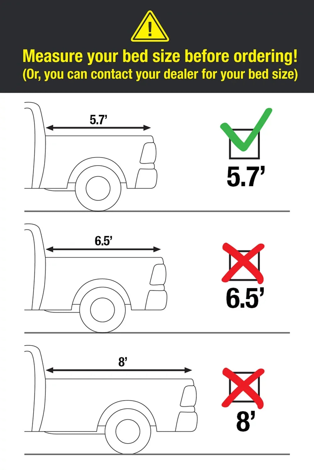 MaxMate Soft Quad-fold Truck Bed Tonneau Cover Compatible with 2009-2018 Dodge Ram 1500; 2019-2023 Classic | 5'7" (67") Bed |