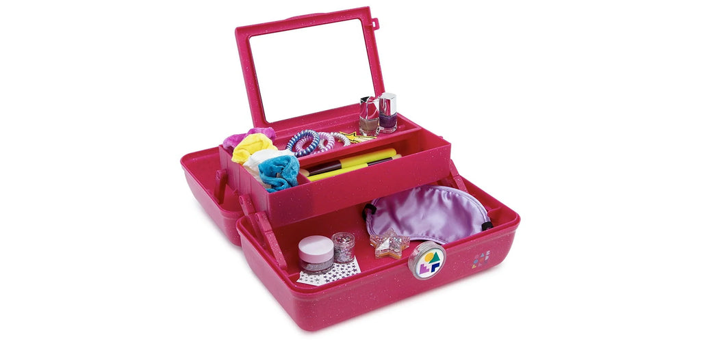 Caboodles On-The-Go Girl Makeup Box, Deep Pink Sparkle
