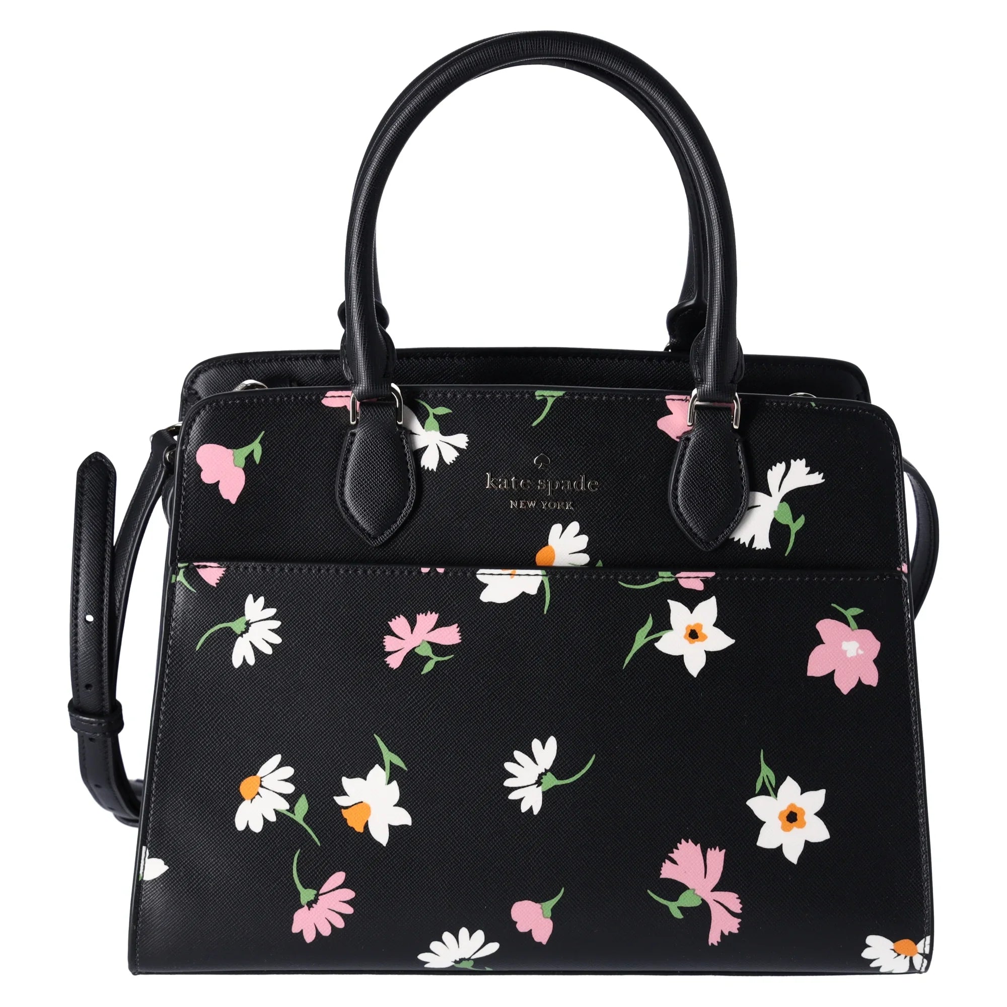 Kate Spade New York Madison Floral Waltz Medium Satchel Black Multi