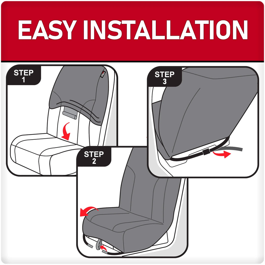 Dickies 2-Piece Black Puncture-Resistant Front Car, Truck,  Seat Covers, Protect from Pets, Universal Fit