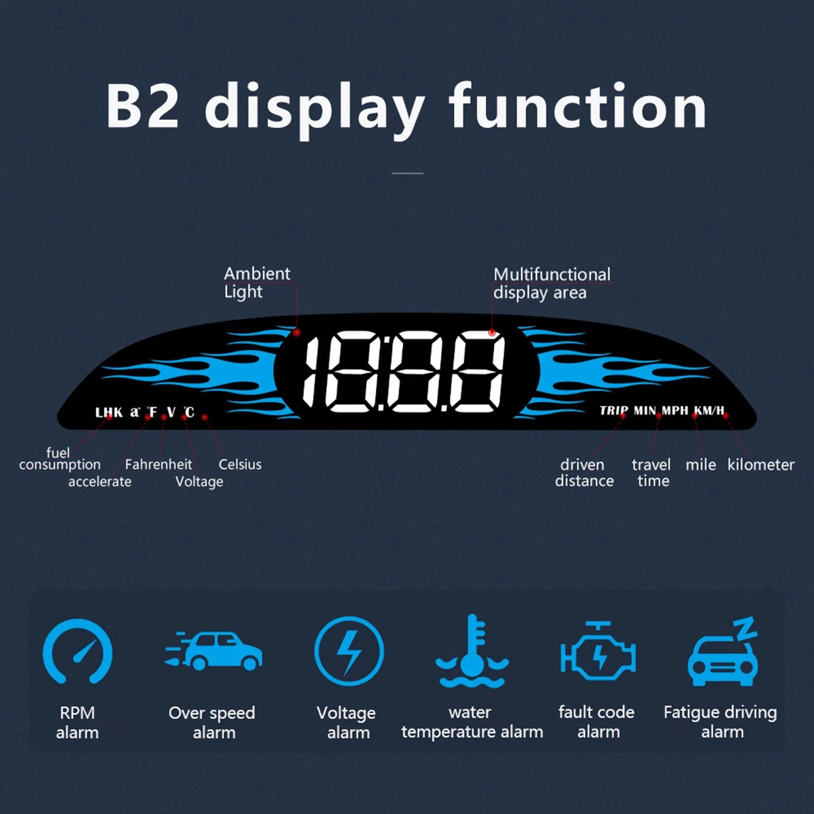 Dcenta Car New  Speedometer Head-up Display  Multi-Functions Car Diagnostic Speedometer Driving