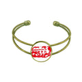 Red Marxism Chairman Mao China Bracelet Bangle Retro Open Cuff Jewelry