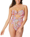 Jessica Simpson   Flower -Ring Cutout One-Piece Swimsuit,  Medium