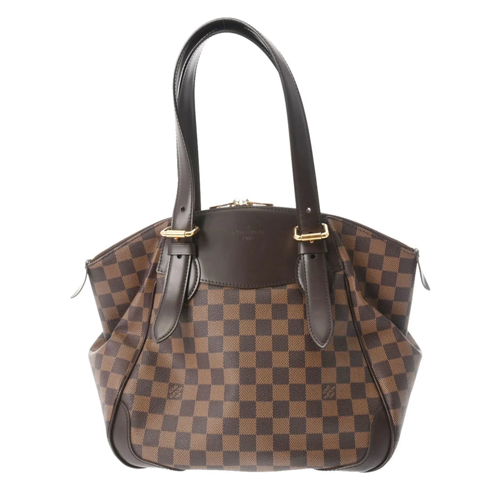 Pre-Owned   Damier Verona  Ebene  Women's Canvas Shoulder Bag (Good)