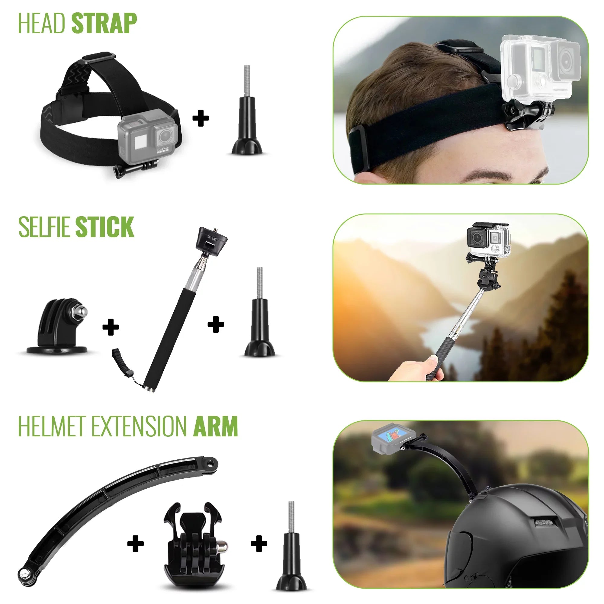 DiGiNerds - 50-in-1 Action Camera Accessory Kit, Compatible for GoPro, Fusion, Insta360, ,