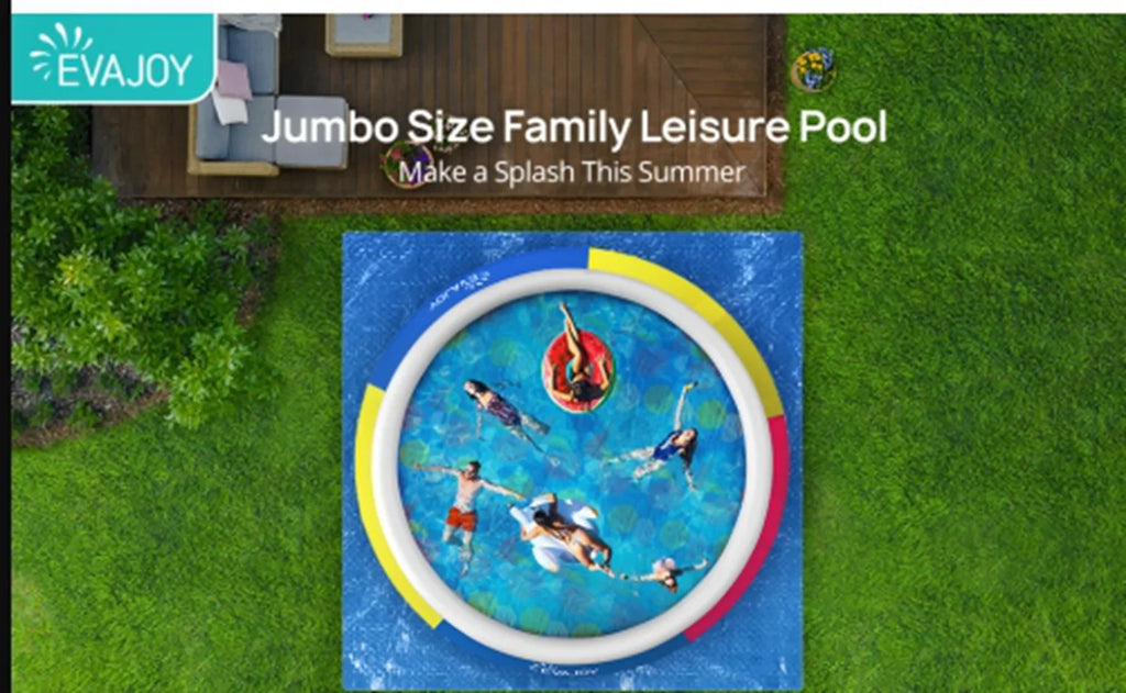 15ft *35in Inflatable Swimming Pool Include Filter Pump, Ground Cloth and Cover