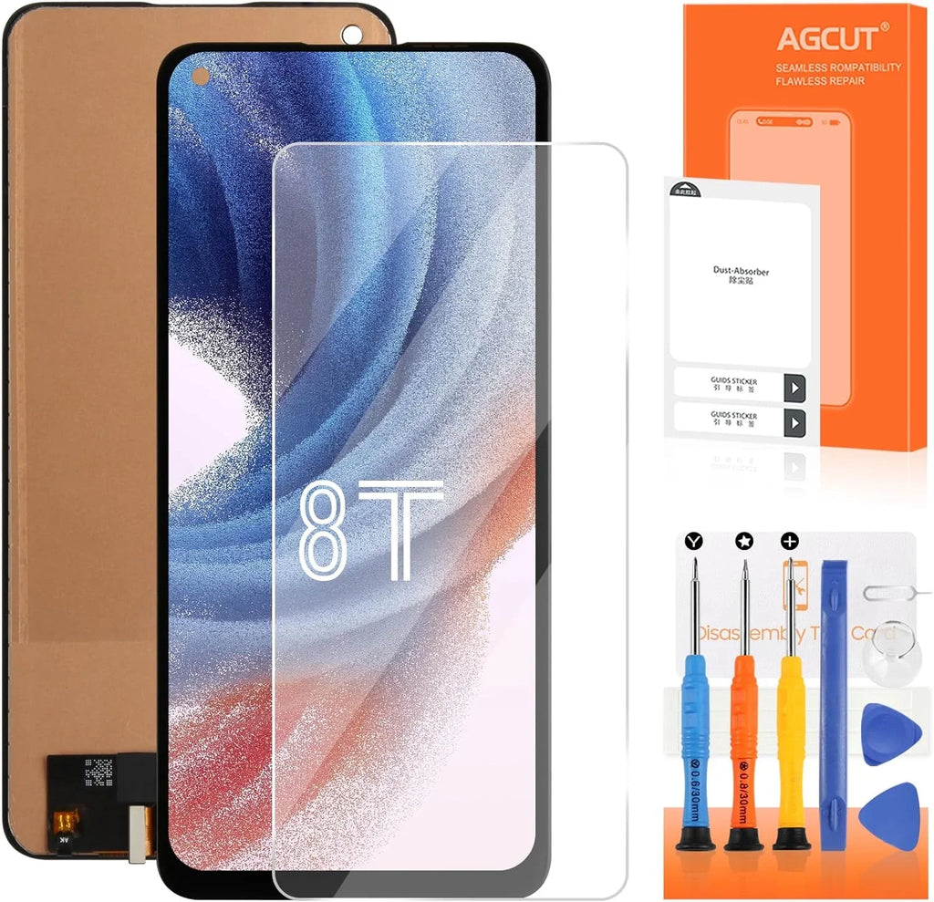 for Oneplus 8T 8T+ 5G Screen Replacement  Display     Screen Touch Digitizer Assembly Repair Part (Support Fingerprint)