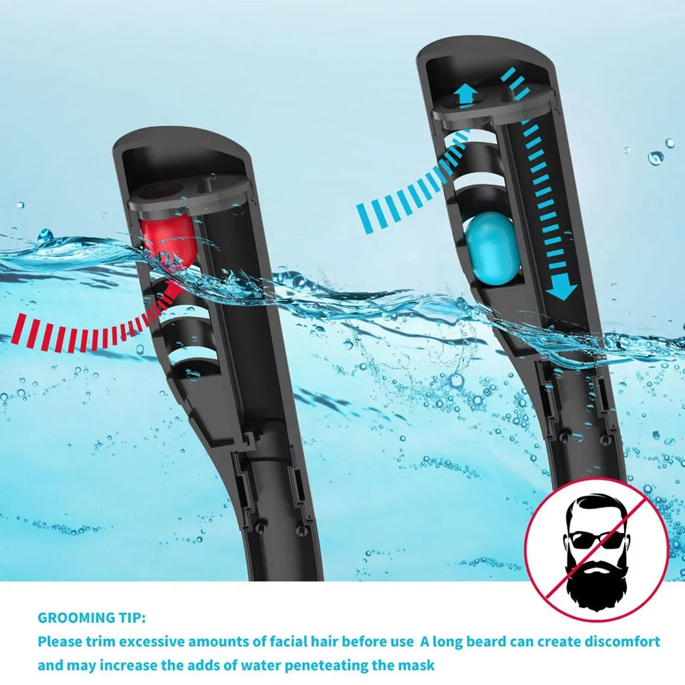 Snorkeling Diving Goggles Double Tube Silicone Full Drying Diving Mask for Snorkeling