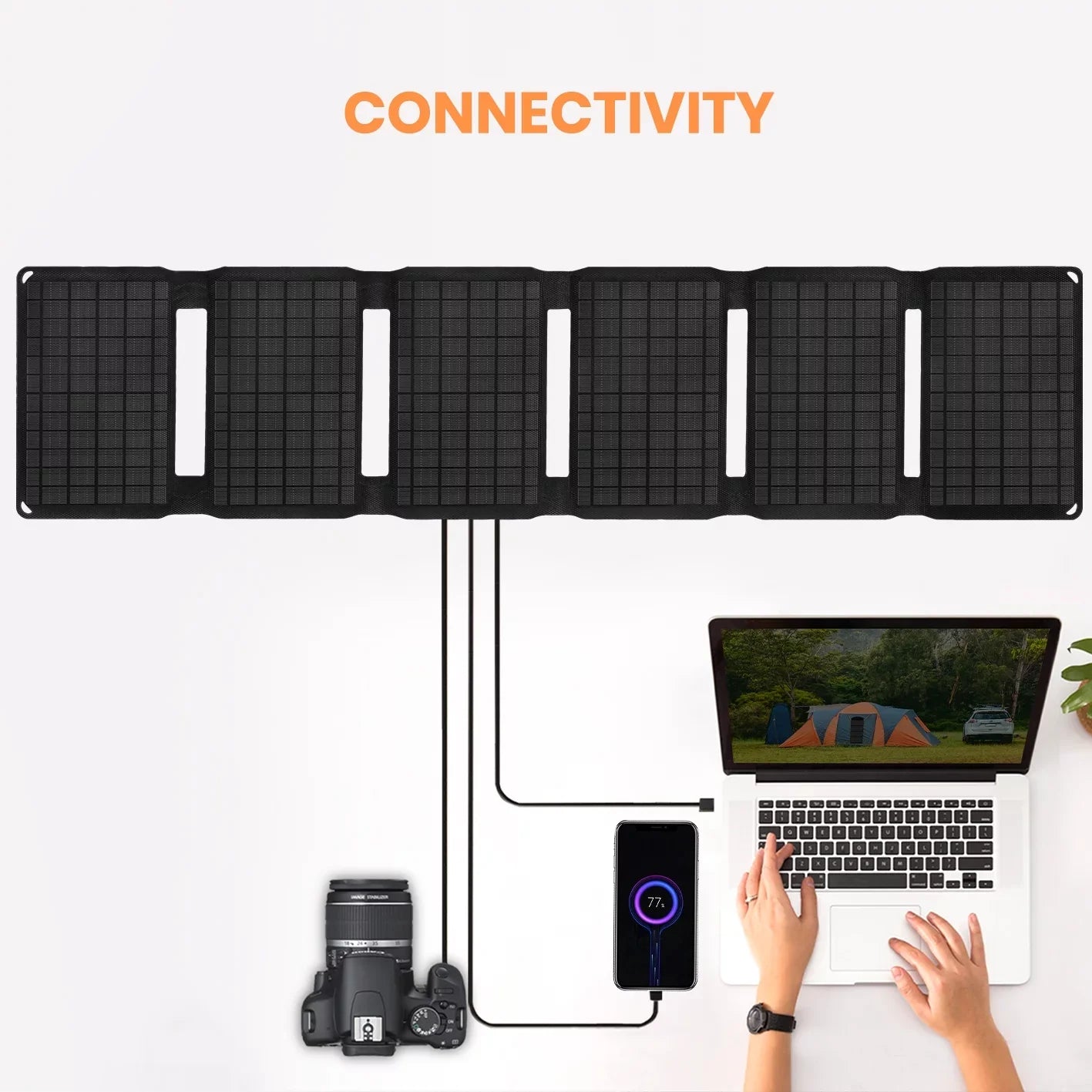 30W Flexible Monocrystalline Foldable Solar Charger