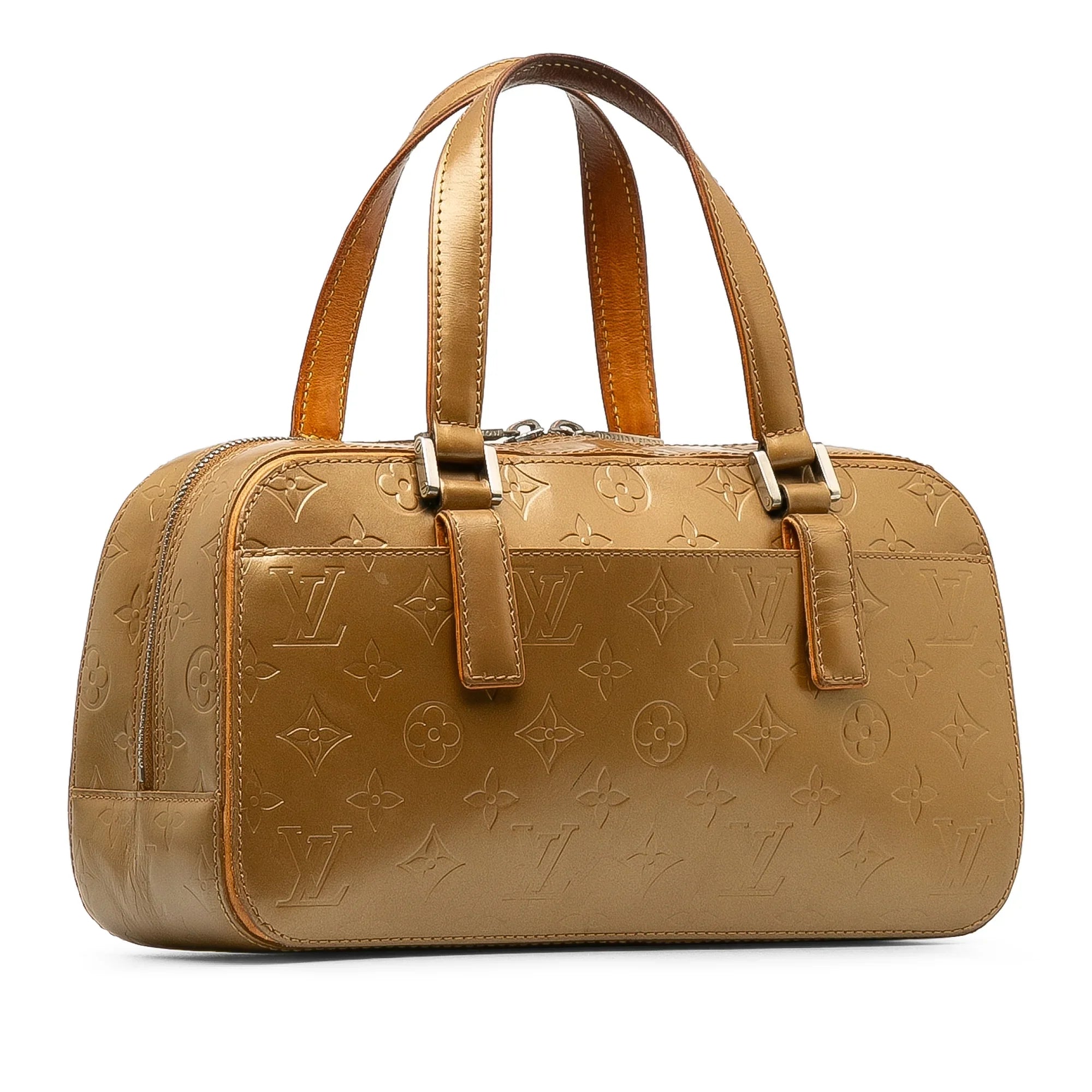 Pre-Owned Authenticated Louis Vuitton Monogram Mat Shelton Calf Leather Brown Handbag Top HandleBag Unisex (Good)